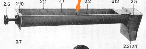 Шнек вторичной аспирации К 527, К 547 (мал цапфа левый): купить в Самаре