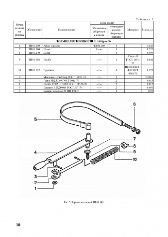 Тормоз ленточный в сборе ЗП 01.140: купить в Самаре