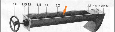 Шнек первичной аспирации К 527, К 547 (длинная цапфа, правый.): купить в Самаре