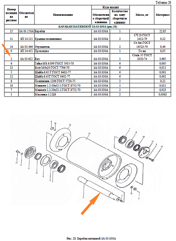 Вал ЗА 03.622 (ПЗТ 11.602) барабан ведомый: купить в Самаре