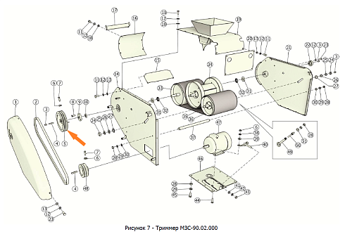 Шкив МЗС-90.02.190 (Фвнеш.=254мм, Фвнутр.=30мм, 2-х рч., сеч. С(В)): купить в Самаре
