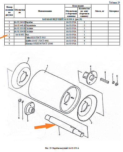 Вал ведущего барабана триммера ЗА 03.601: купить в Самаре